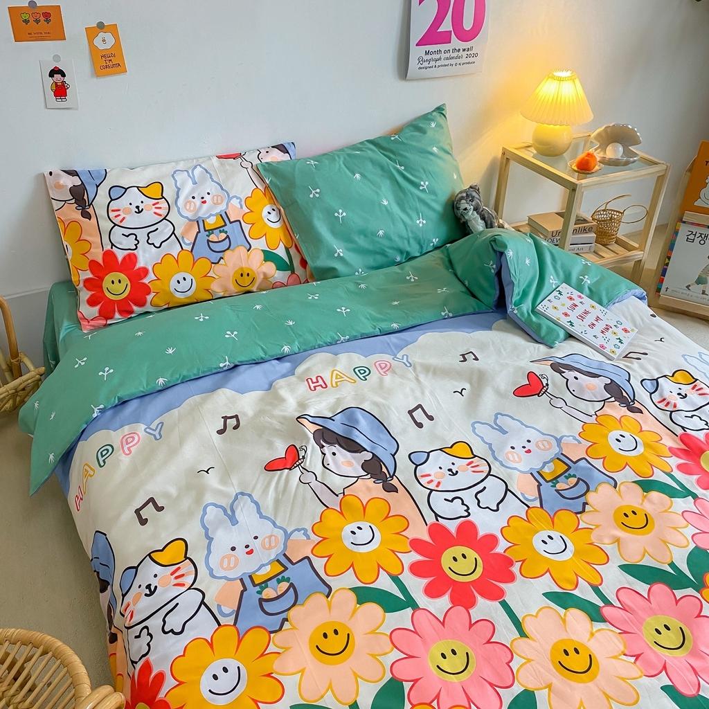 91家纺网 家纺一手货源 找家纺 星期八 2020新款全棉13070开学四件套 笑脸花花