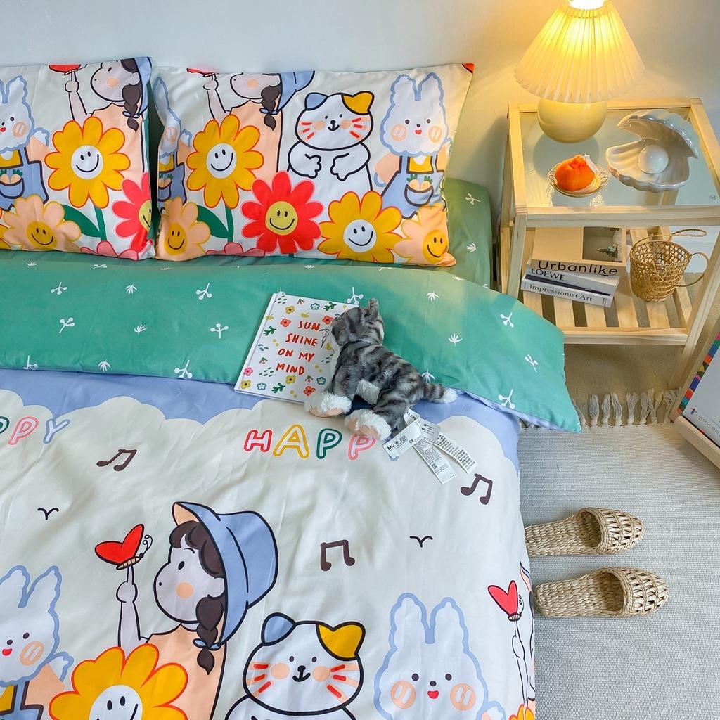 91家纺网 家纺一手货源 找家纺 星期八 2020新款全棉13070开学四件套 笑脸花花