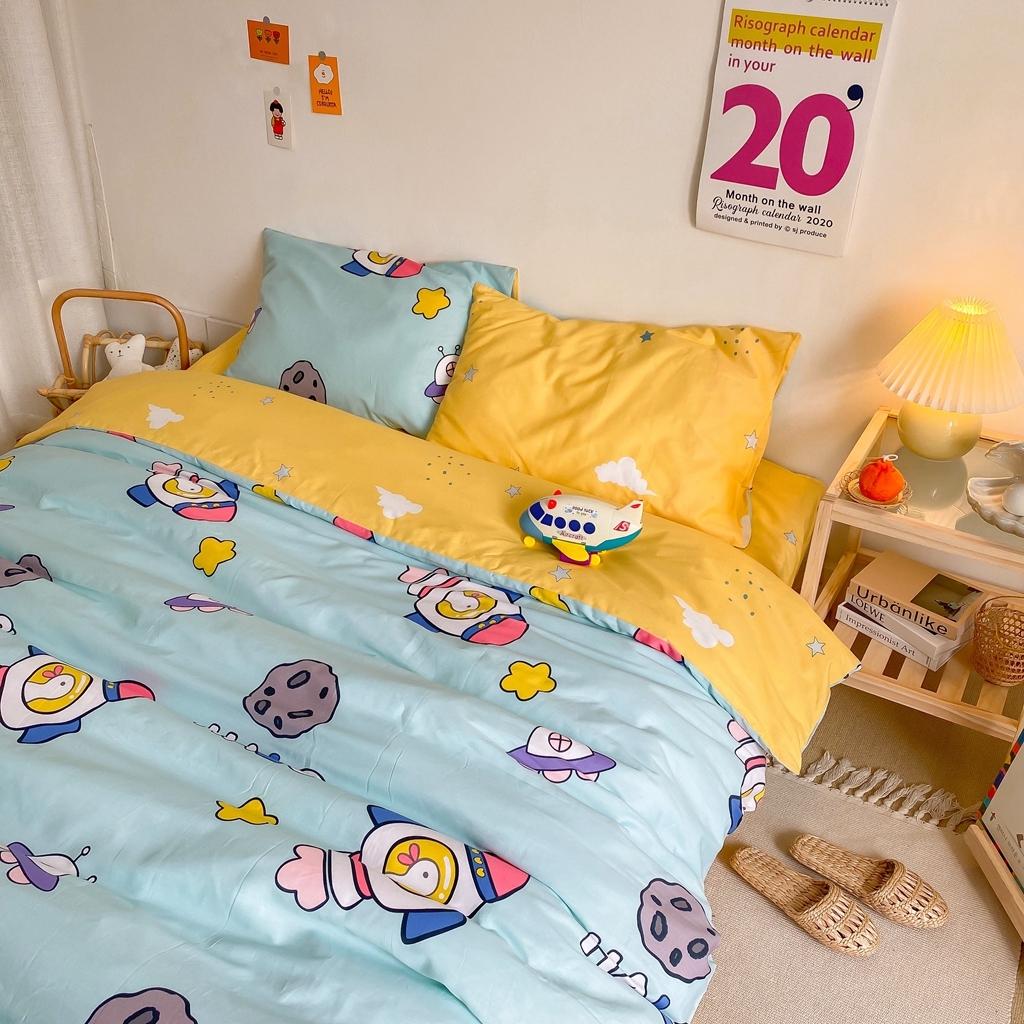 91家纺网 家纺一手货源 找家纺 星期八 2020新款全棉13070开学四件套 星球鸭