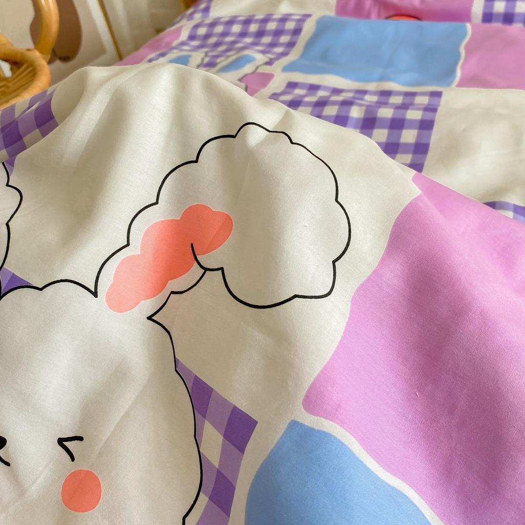 91家纺网 家纺一手货源 找家纺 星期八 2020新款全棉13070开学四件套 紫格兔兔