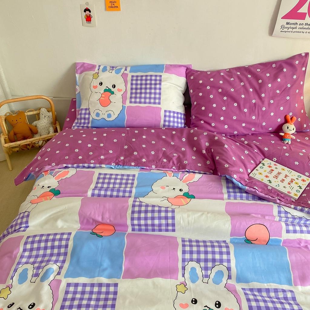 91家纺网 家纺一手货源 找家纺 星期八 2020新款全棉13070开学四件套 紫格兔兔