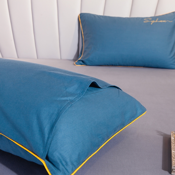 91家纺网 家纺一手货源 找家纺 拼社 40s贡缎长绒棉字母款单枕套一对 宾利兰