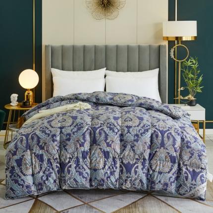 91家纺网 家纺一手货源 找家纺 绒研羽绒 2025新款60支柔赛丝印花羽绒被冬被