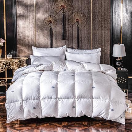 91家纺网 家纺一手货源 找家纺 绒研羽绒 2025新款苏绣提花立体鹅绒被 豆沙色