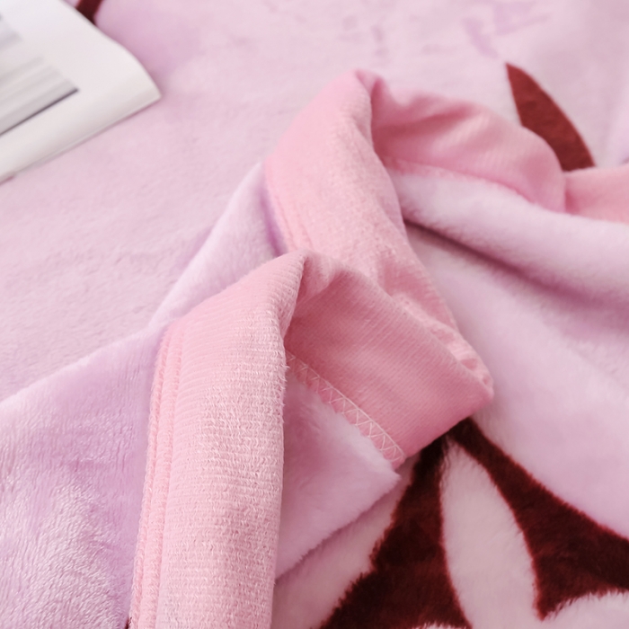 91家纺网 家纺一手货源 找家纺 卡奥 2020新款单层加厚云毯 粉洛洛