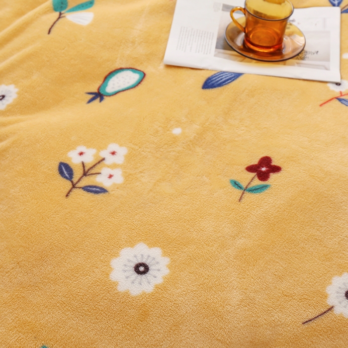 91家纺网 家纺一手货源 找家纺 卡奥 2020新款单层加厚云毯 花朵朵