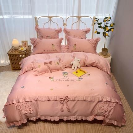 91家纺网 家纺一手货源 找家纺 馨蕊家居 2021秋冬新品60s长绒棉恬谧四件套 恬谧