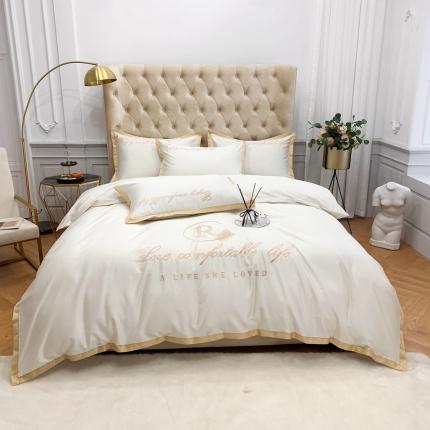 91家纺网 家纺一手货源 找家纺 （总）馨蕊家居 2021秋冬新品60s长绒棉简爱四件套