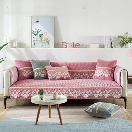 91家纺网 家纺一手货源 找家纺 （总）共鸣沙发垫 北欧简约水晶绒沙发垫防滑坐垫子套罩套盖布巾