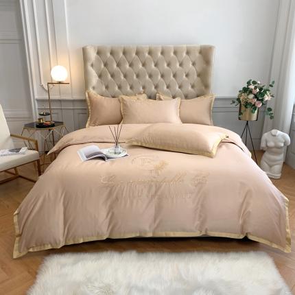 馨蕊家居 2021秋冬新品60s长绒棉简爱四件套简爱-卡其