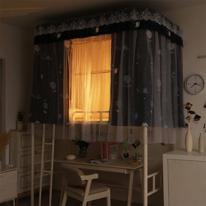 91家纺网 家纺一手货源 找家纺 迪凡保罗 2021新款C08导轨遮光帘学生蚊帐 浪漫之星