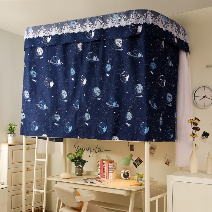 91家纺网 家纺一手货源 找家纺 迪凡保罗 2021新款C08导轨遮光帘学生蚊帐 浪漫之星