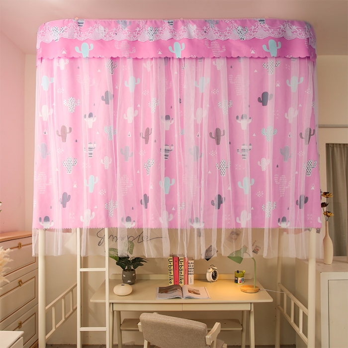 91家纺网 家纺一手货源 找家纺 迪凡保罗 2021新款C08导轨遮光帘学生蚊帐 仙人掌