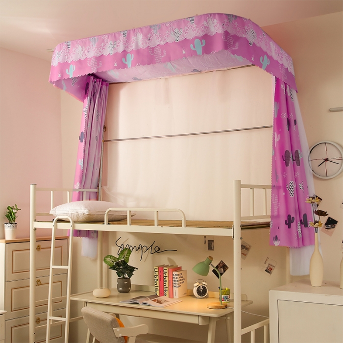 91家纺网 家纺一手货源 找家纺 迪凡保罗 2021新款C08导轨遮光帘学生蚊帐 仙人掌