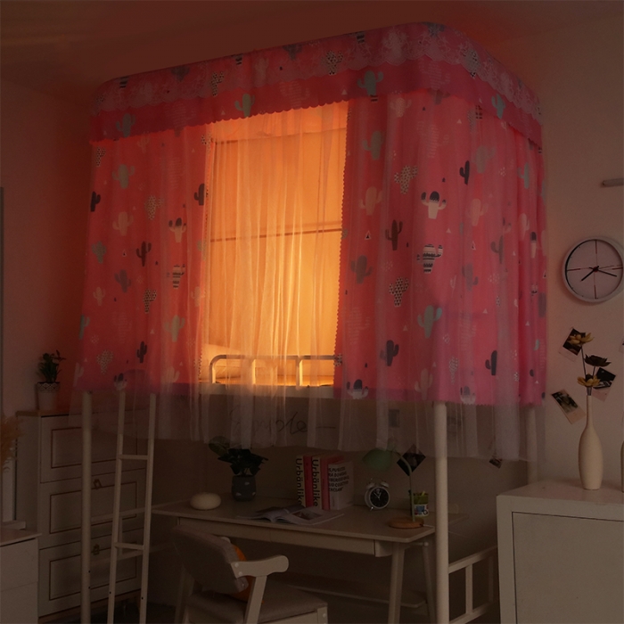 91家纺网 家纺一手货源 找家纺 迪凡保罗 2021新款C08导轨遮光帘学生蚊帐 仙人掌