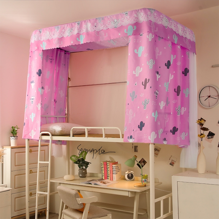 91家纺网 家纺一手货源 找家纺 迪凡保罗 2021新款C08导轨遮光帘学生蚊帐 仙人掌