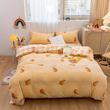 91家纺网 家纺一手货源 找家纺 （总）桃子家居家居新品加厚牛奶绒洋气碎花少女系列四件套法莱