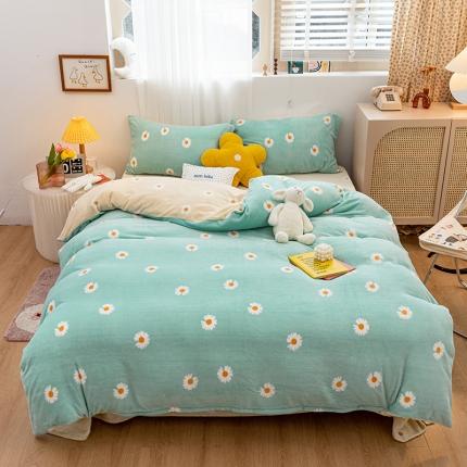 91家纺网 家纺一手货源 找家纺 （总）桃子家居家居新品加厚牛奶绒洋气碎花少女系列四件套法莱