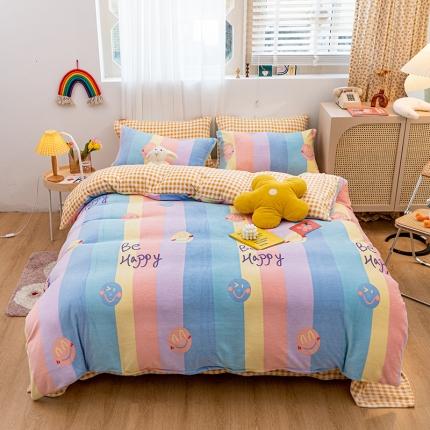 91家纺网 家纺一手货源 找家纺 （总）桃子家居家居新品加厚牛奶绒洋气碎花少女系列四件套法莱