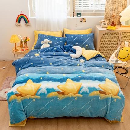 91家纺网 家纺一手货源 找家纺 （总）桃子家居家居新品加厚牛奶绒洋气碎花少女系列四件套法莱