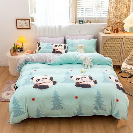 91家纺网 家纺一手货源 找家纺 （总）桃子家居家居新品加厚牛奶绒洋气碎花少女系列四件套法莱