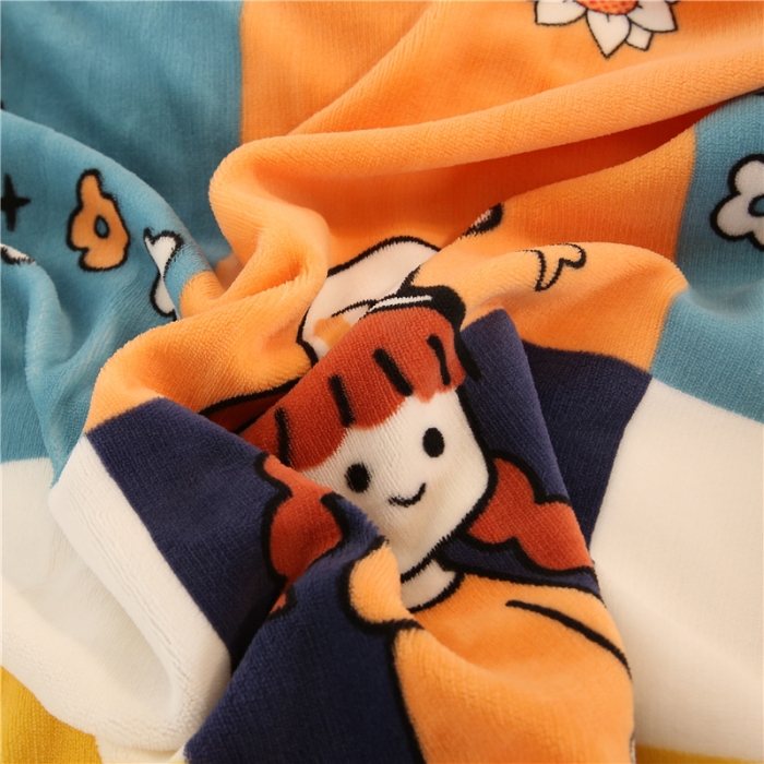 91家纺网 家纺一手货源 找家纺 青竹苑韩版牛奶绒四件套法莱绒水晶雕花绒加厚保暖 格子美少女