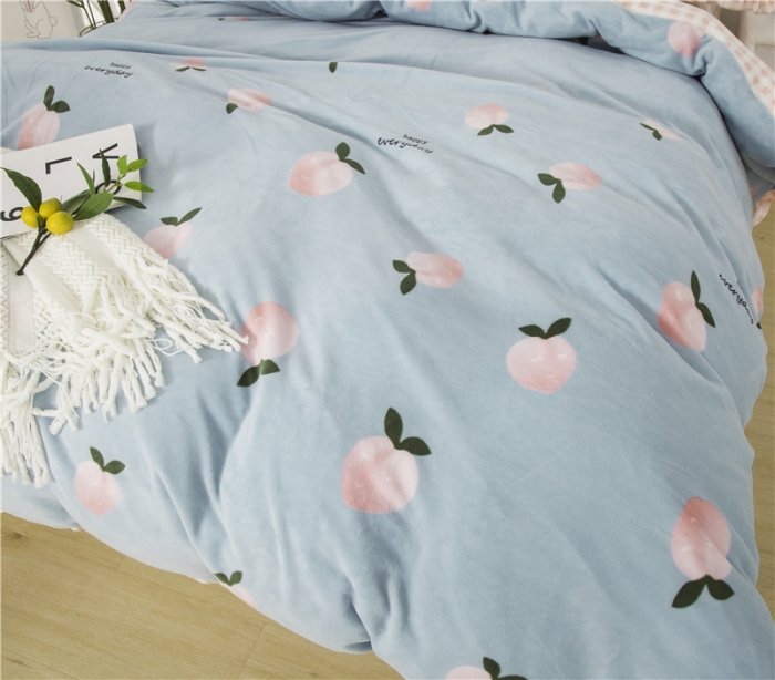 91家纺网 家纺一手货源 找家纺 青竹苑韩版牛奶绒四件套法莱绒水晶雕花绒加厚保暖 水晶之恋-兰