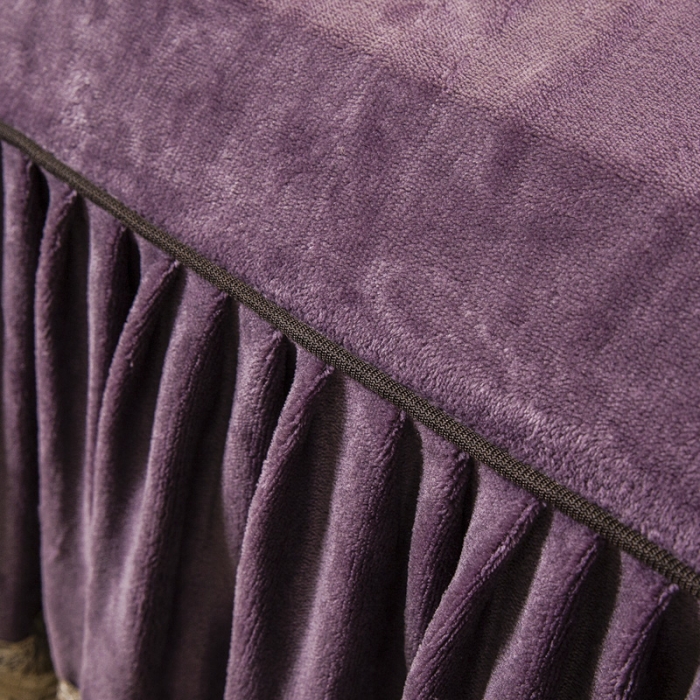 91家纺网 家纺一手货源 找家纺 兴美佳 新款牛奶绒带蕾丝边床裙四件套 自由风 自由风-紫罗兰