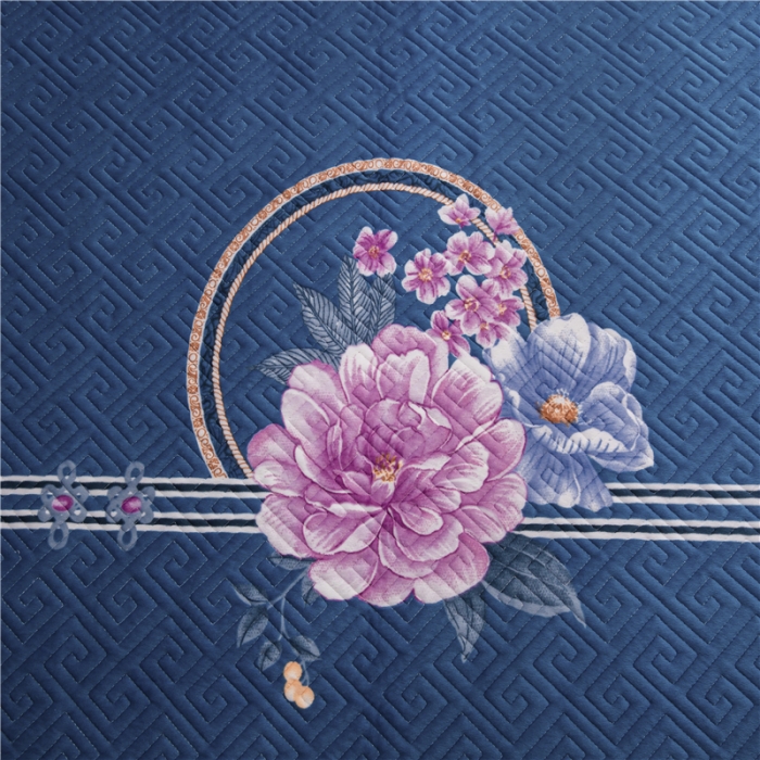 91家纺网 家纺一手货源 找家纺 冬然 2020升级款榻榻米水晶绒床盖炕盖 花好月圆-兰