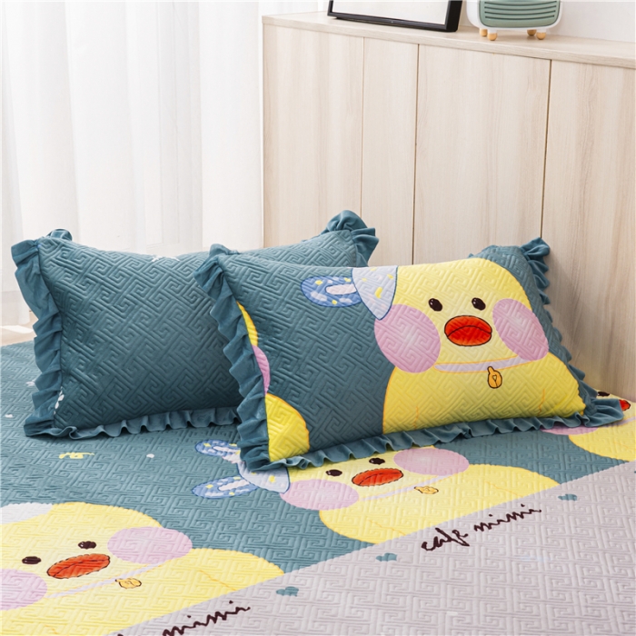 91家纺网 家纺一手货源 找家纺 冬然 2020升级款榻榻米水晶绒床盖炕盖 萌萌鸭