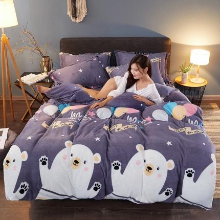 91家纺网 家纺一手货源 找家纺 （总） 迷仙巢 2020新款160克法莱绒印花四件套