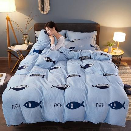 91家纺网 家纺一手货源 找家纺 （总） 迷仙巢 2020新款160克法莱绒印花四件套