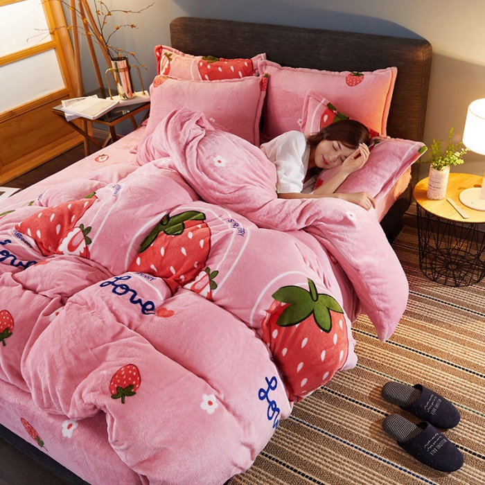 91家纺网 家纺一手货源 找家纺 （总） 迷仙巢 2020新款160克法莱绒印花四件套