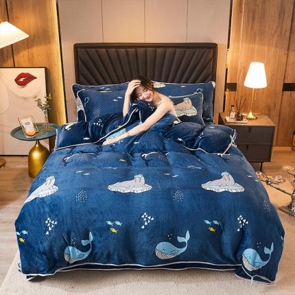 91家纺网 家纺一手货源 找家纺 （总） 迷仙巢 2020新款牛奶金貂绒四件套