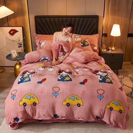 91家纺网 家纺一手货源 找家纺 （总） 迷仙巢 2020新款牛奶金貂绒四件套