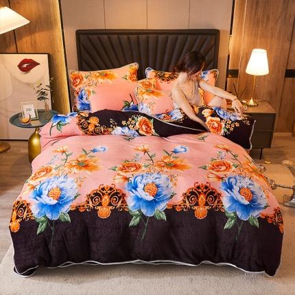 91家纺网 家纺一手货源 找家纺 （总） 迷仙巢 2020新款牛奶金貂绒四件套