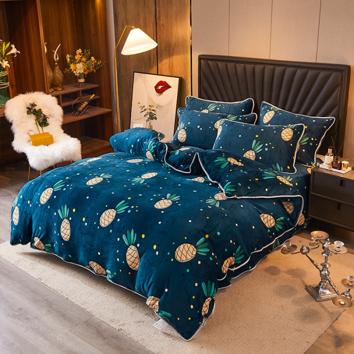 91家纺网 家纺一手货源 找家纺 （总） 迷仙巢 2020新款牛奶金貂绒四件套