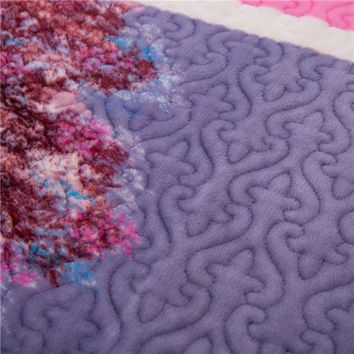 91家纺网 家纺一手货源 找家纺 冬然 2022新款牛奶绒榻榻米床盖炕盖 火树银花