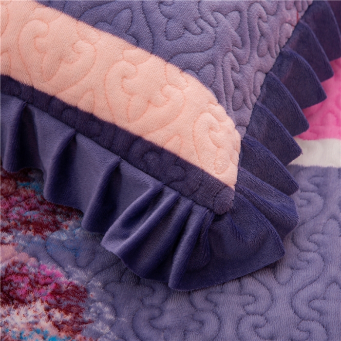 91家纺网 家纺一手货源 找家纺 冬然 2022新款牛奶绒榻榻米床盖炕盖 火树银花