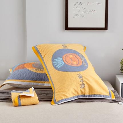 91家纺网 家纺一手货源 找家纺 朴尔 2020新款彩色糖果纯棉三层纱布枕巾 开心菠萝黄