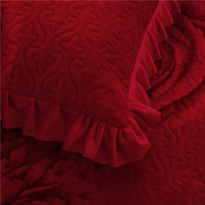 91家纺网 家纺一手货源 找家纺 冬然 2022新款牛奶绒榻榻米床盖炕盖 玫瑰之恋