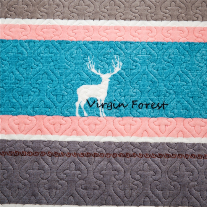 91家纺网 家纺一手货源 找家纺 冬然 2022新款牛奶绒榻榻米床盖炕盖 一生有你绿色