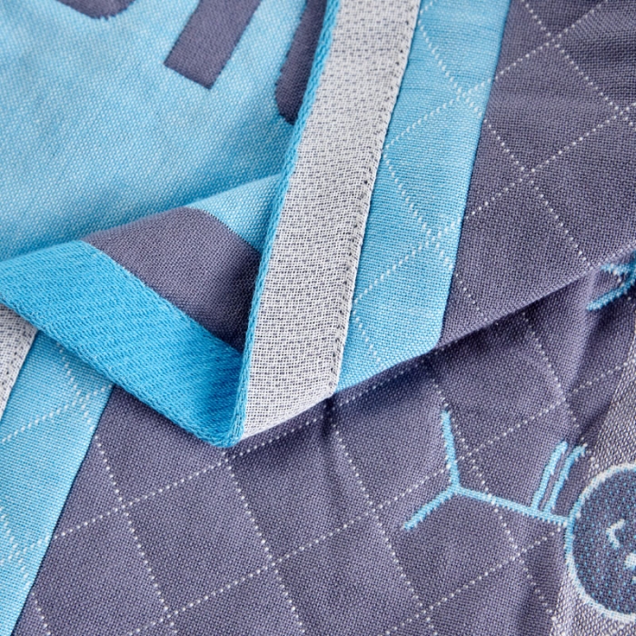 91家纺网 家纺一手货源 找家纺 朴尔 2020新款彩色糖果纯棉三层纱布枕巾 不要抱怨蓝