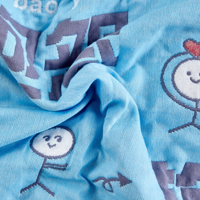 91家纺网 家纺一手货源 找家纺 朴尔 2020新款彩色糖果纯棉三层纱布枕巾 不要抱怨蓝