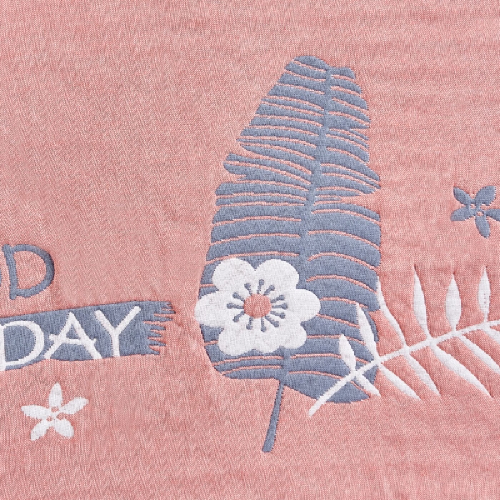 91家纺网 家纺一手货源 找家纺 朴尔 2020新款彩色糖果纯棉三层纱布枕巾 美好的一天橘色