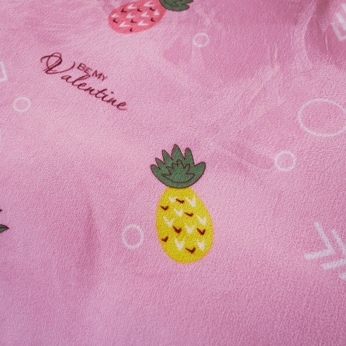 91家纺网 家纺一手货源 找家纺 迷仙巢 2020新款160克法莱绒印花四件套 菠萝