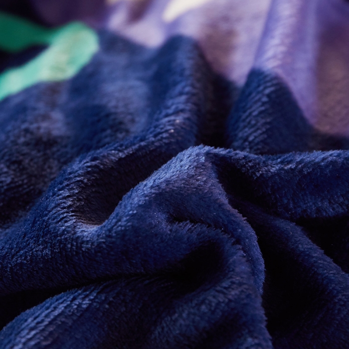 91家纺网 家纺一手货源 找家纺 迷仙巢 2020新款160克法莱绒印花四件套 芭蕉叶