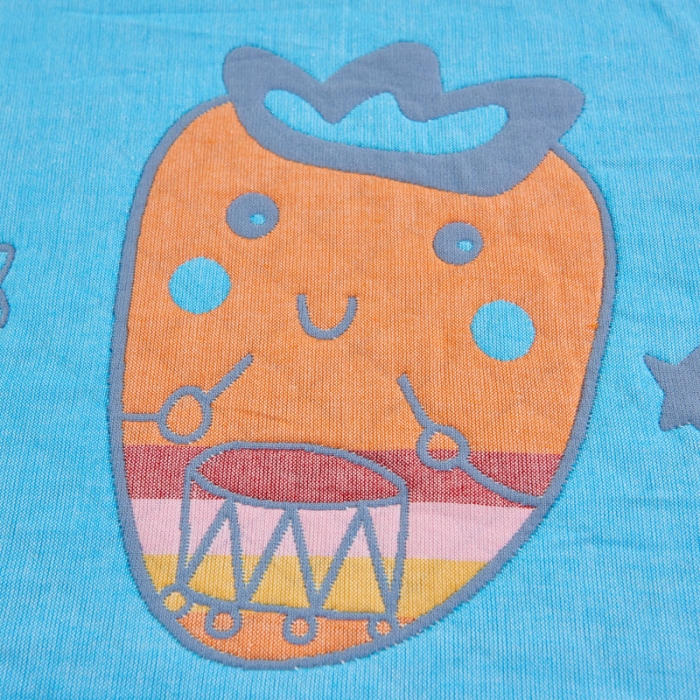 91家纺网 家纺一手货源 找家纺 朴尔 2020新款彩色糖果纯棉三层纱布枕巾 调皮胡萝卜蓝