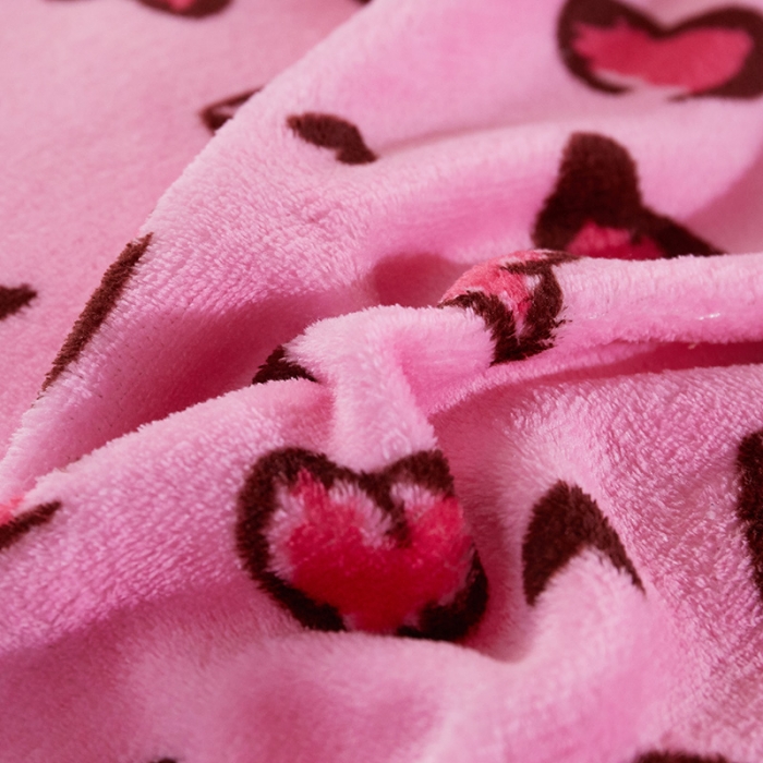 91家纺网 家纺一手货源 找家纺 迷仙巢 2020新款160克法莱绒印花四件套 粉豹