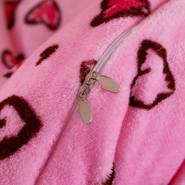 91家纺网 家纺一手货源 找家纺 迷仙巢 2020新款160克法莱绒印花四件套 粉豹